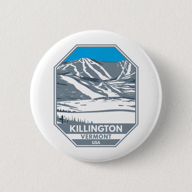 Killington Ski Area Winter Vermont 6 Cm Round Badge (Front)