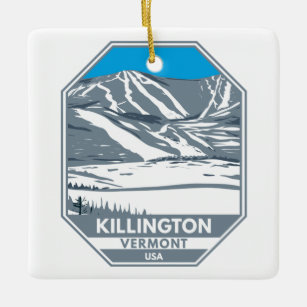 Killington Ski Area Winter Vermont Ceramic Ornament