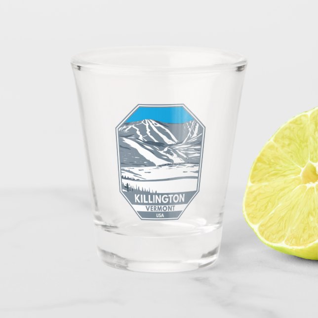 Killington Ski Area Winter Vermont Shot Glass (Front)