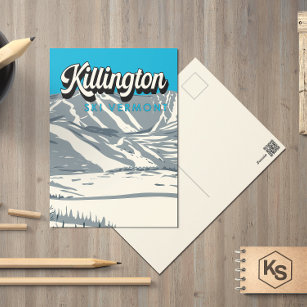 Killington Ski Area Winter Vermont Vintage Postcard