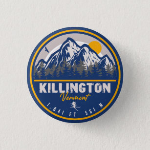 Killington Vermont Retro Sunset Ski Souvenirs 3 Cm Round Badge