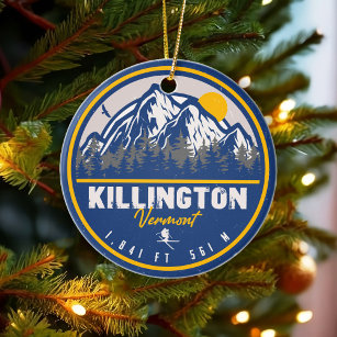 Killington Vermont Retro Sunset Ski Souvenirs 80s Ceramic Tree Decoration
