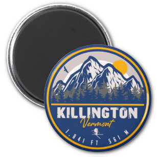 Killington Vermont Retro Sunset Ski Souvenirs Magnet