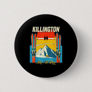 Killington vermont ski day - retro vintage style 6 cm round badge