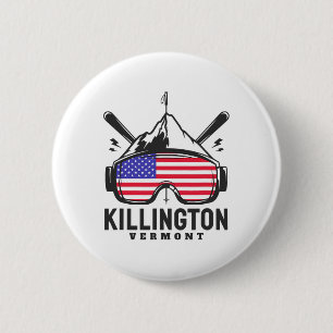 Killington Vermont Ski Retro Skiing 6 Cm Round Badge