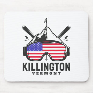 Killington Vermont Ski Retro Skiing Mouse Mat