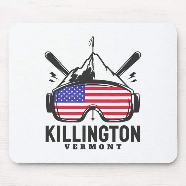 Killington Vermont Ski Retro Skiing  Mouse Mat (Front)