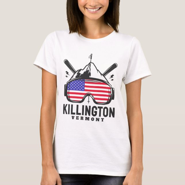 Killington Vermont Ski Retro Skiing  T-Shirt (Front)