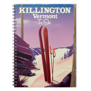Killington, Vermont Ski travel print. Notebook