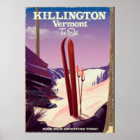 Killington, Vermont Ski travel print.