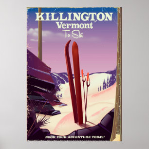 Killington, Vermont Ski travel print. Poster
