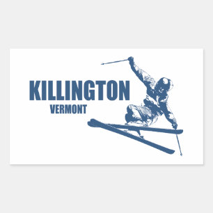 Killington Vermont Skier Rectangular Sticker