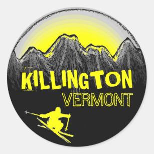 Killington Vermont yellow ski stickers