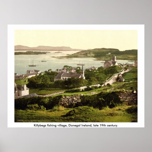 Killybegs Village, Vintage Donegal Ireland Poster (Front)