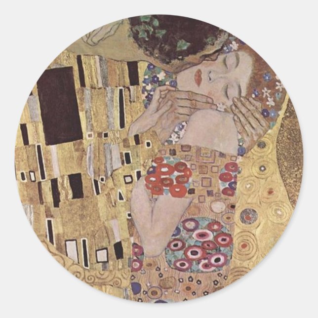 Kilmt's "The Kiss" Classic Round Sticker (Front)