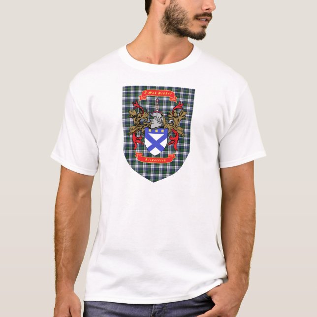Kilpatrick Crest on Colquhoun Dress Tartan T-Shirt (Front)