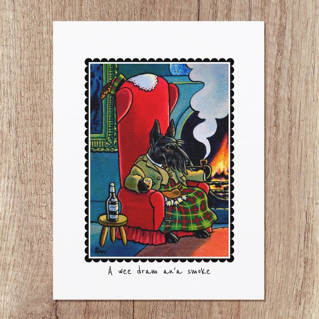 Kilt Wearing Scottish Terrier Dog Custom Postcard (Creator Uploaded)