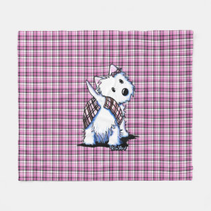 Kilted Highland Moon Westie Fleece Blanket