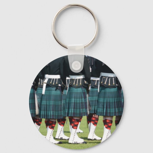 Kilted Men in Edinburgh, Scotland Key Ring (Front)
