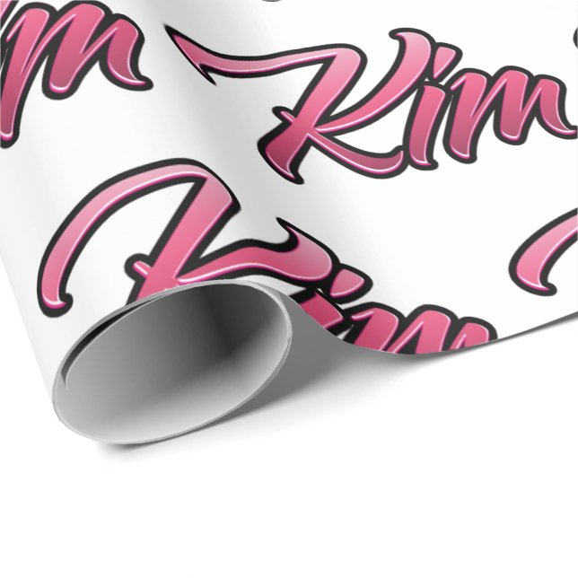 Kim faded pink personalized gift paper (Roll Corner)