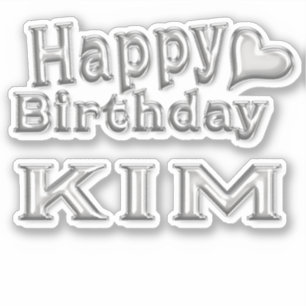 Kim Happy Birthday silver Sticker