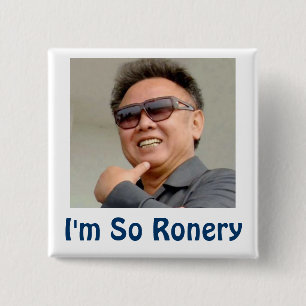 Kim Jong-il 15 Cm Square Badge