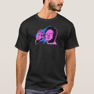 kim jong il print in pink T-Shirt