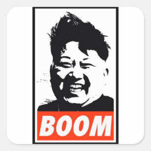 Kim Jong Un boom Square Sticker