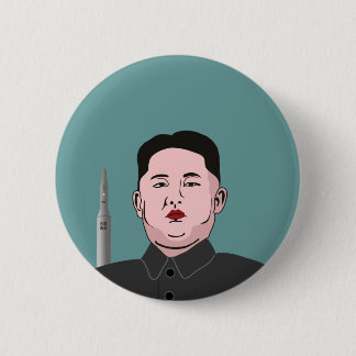 Kim Jong-un & nuclear missile 6 Cm Round Badge