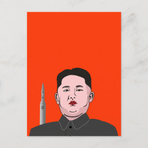 Kim Jong-un & nuclear missile Postcard