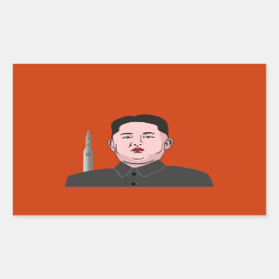 Kim Jong-un & nuclear missile Rectangular Sticker