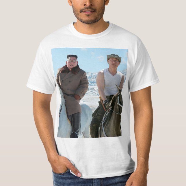 Kim Jong Un & Putin on a horse T-Shirt (Front)