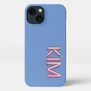 Kim name in glowing neon lights novelty iPhone 13 case