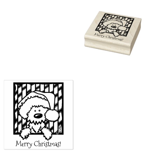 ©️Kim Niles Christmas Westie Rubber Stamp (Stamped)