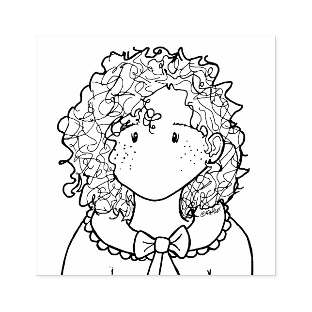 ©️Kim Niles CURLY GIRL Rubber Stamp (Imprint)