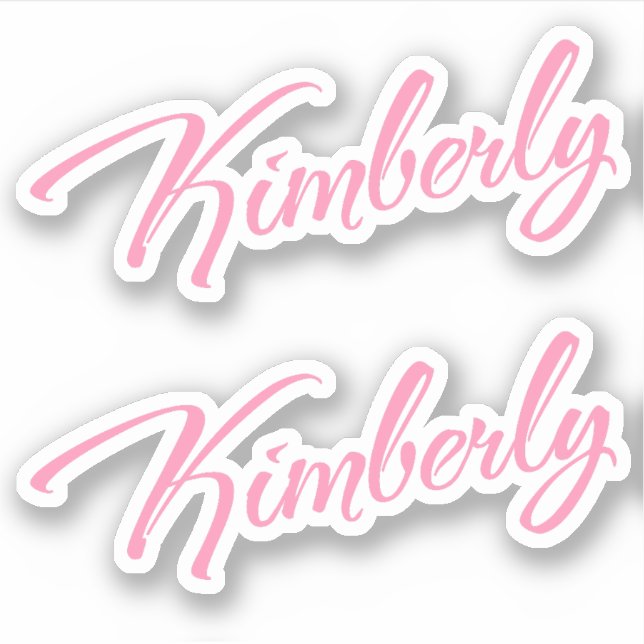 Kimberly Decorative Name in Pink x2 Sticker (Front)
