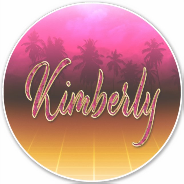 Kimberly First Name Pink Sticker (Front)