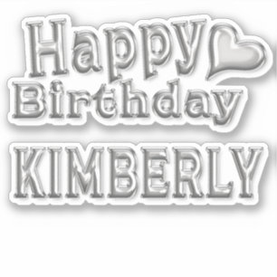 Kimberly Happy Birthday silver Sticker