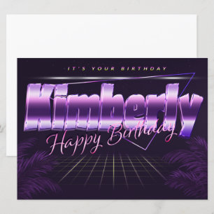 Kimberly Name Vorname lila retro Karte Geburtstag Card