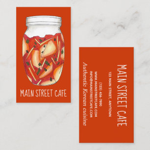 Kimchi Banchan Cabbage Korean Food Restaurant Chef Business Card