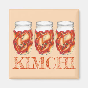 Kimchi Fermented Cabbage Korean Food Cuisine Magnet