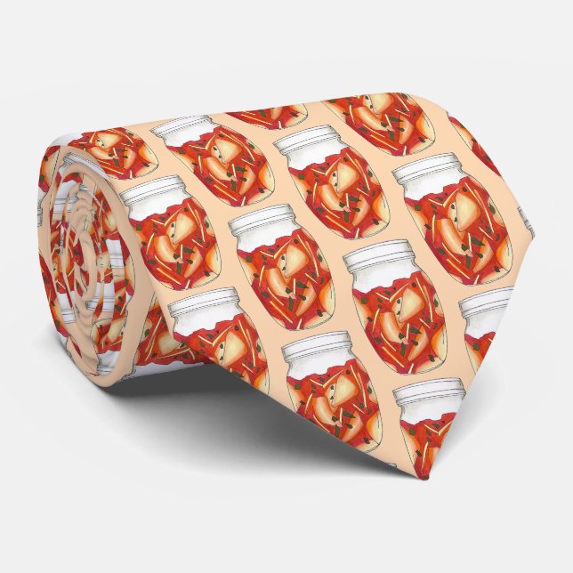 Kimchi Fermented Cabbage Korean Food Cuisine Tie (Rolled)