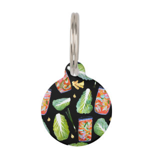 Kimchi Ingredients Spicy Fermentation Watercolor Pet Tag