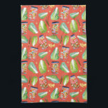 Kimchi Ingredients Spicy Fermentation Watercolor Tea Towel<br><div class="desc">Check out this super cool fresh and fun fermentation pattern. Kimchi ingredients fly around on this cute kitchen towel. Hand painted in watercolor by me for you! And be sure to check my shop for more products and designs! And of course get in touch if you'd like something custom.</div>