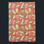 Kimchi Ingredients Spicy Fermentation Watercolor Tea Towel<br><div class="desc">Check out this super cool fresh and fun fermentation pattern. Kimchi ingredients fly around on this cute kitchen towel. Hand painted in watercolor by me for you! And be sure to check my shop for more products and designs! And of course get in touch if you'd like something custom.</div>