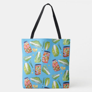 Kimchi Ingredients Spicy Fun Cabbage Watercolor Tote Bag