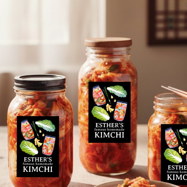 Kimchi Ingredients Watercolor HOMEMADE Custom  Food Label (Kimchi Ingredients Watercolor HOMEMADE Custom Food Label
)