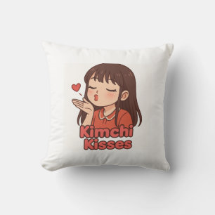 Kimchi Kisses – Cute Kawaii T-Shirt for Food Lover Cushion