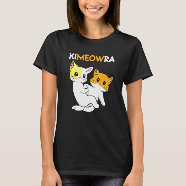 Kimeowra Brazilian Jiu Jitsu Martial Arts Cat Cats T-Shirt (Front)