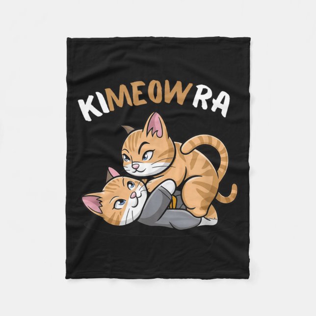 Kimeowra Cat Brazilian Jiu Jitsu Kimura Funny Fleece Blanket (Front)